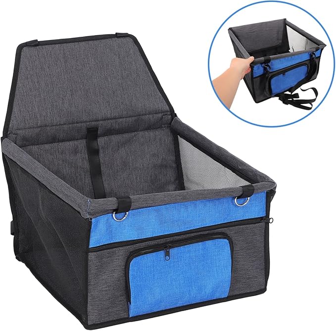TOYANDONA Breathable Waterproof Dog Car Seat Cover for Pets Portable Puppy Travel Carrier with Front Dog Seat Easy to Install