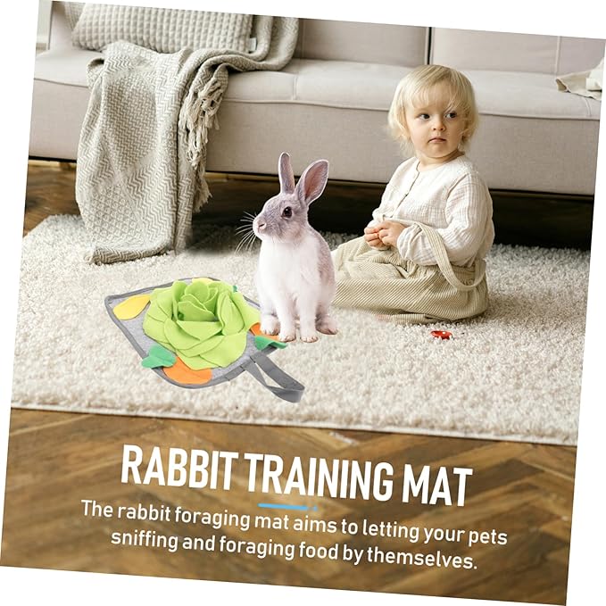 Rabbit Feeder Mat Snuffle Pad for Foraging Slow Feeding Intelligence Toy for Pet Rabbits