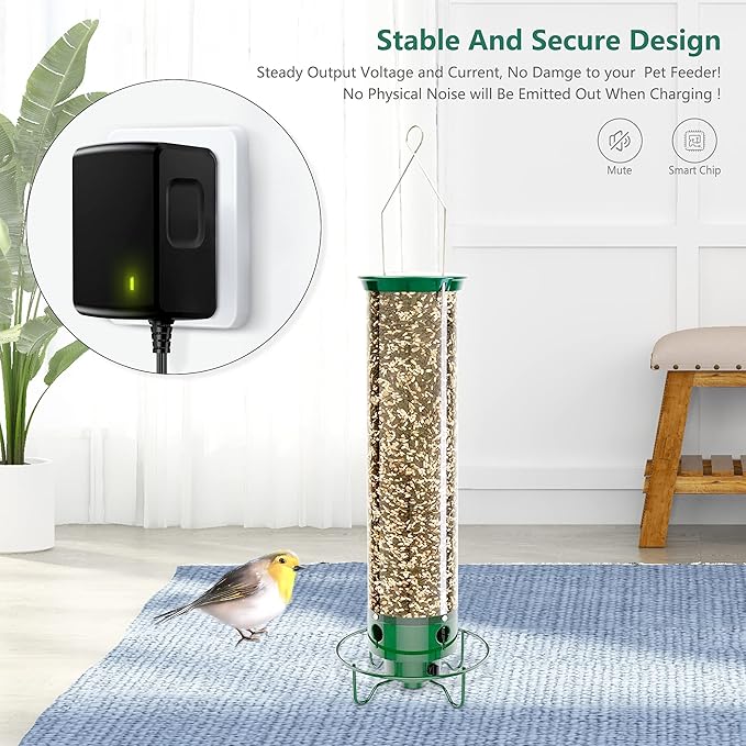 FITE ON AC to DC Replacement Automatic Pet Feeder Power Adapter Wall Cat Dog Brid Feeder Food Dispenser Charger Power Supply Cord UL Listed (for Droll Yankees)