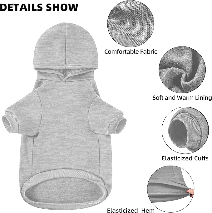 GreenJoy Dog Sweater Dog Hoodie Cold Weather Coat Hooded Sweatshirt for Puppies,Cats, Small Medium Large Dogs (Light Grey(I Love My Dad), X-Large)