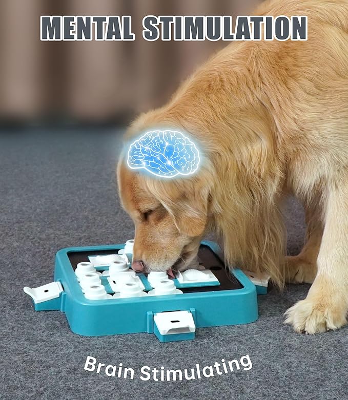 Dog Puzzle Toy, Food Treat Feeder, Mental Stimulation (Green)