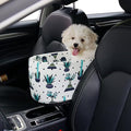 Pet Safety Booster Seat, Center Console Car Seat for Small Dogs Cats, Puppy Armrest Booster Seat, Pet Washable Travel Armrests Bed Bag, Removable Dog Car Seat for Small Pets Up to 13 Lbs (Cactus)