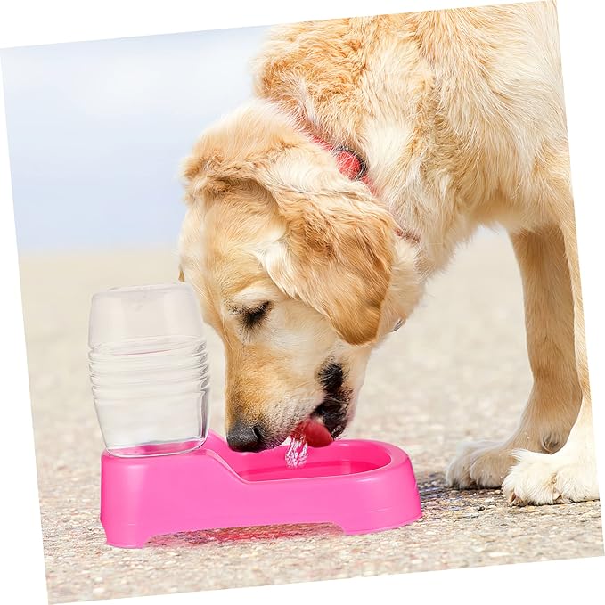 Totority Pet Water Feeder Bowl for Dogs and Puppies Non Tip Design with Smooth Surface Safe Environmentally Friendly Material Practical Automatic Water Dispenser for Home and Pet Shops Pink