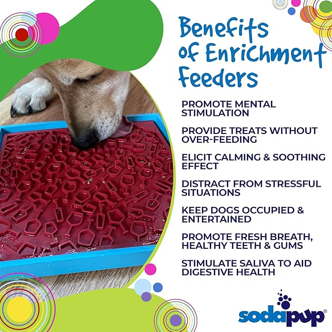 SodaPup Vino eMat – Durable Enrichment Feeder Made in USA from Non-Toxic, Pet-Safe, Food Safe Rubber for Mental Stimulation, Avoiding Overfeeding, Fresh Breath, Digestive Health, & More