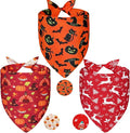 Halloween Dog Bandanas Thanksgiving and Christmas Scarf Small 3PCS, 6 Pattern Breed for Boy and Girl, Triangle Reversible Bibs for Puppy Pets