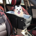 Center Console Dog Car Seat for Small Dogs Up to 12lbs, Portable Middle Console Dog Booster Car Seat with Adjustable Straps & Storage Pocket (Black)