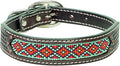 Weaver Leather Pet Beaded Basket Weave Dog Collar,3/4" x 15"