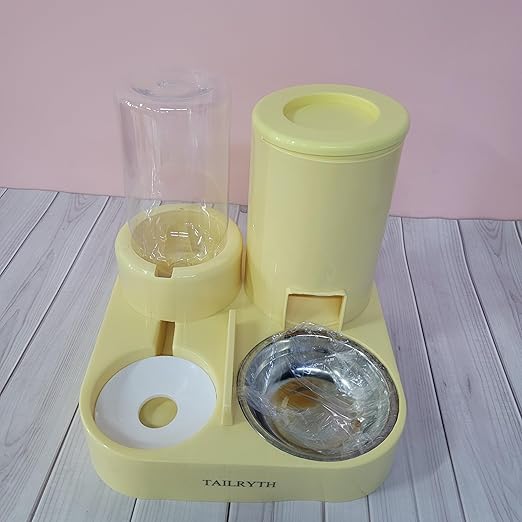 TAILRYTH Pet dishes Pet Dishes for Dogs and Cats – Automatic Feeding & Watering System with Large Capacity and Easy Cleaning
