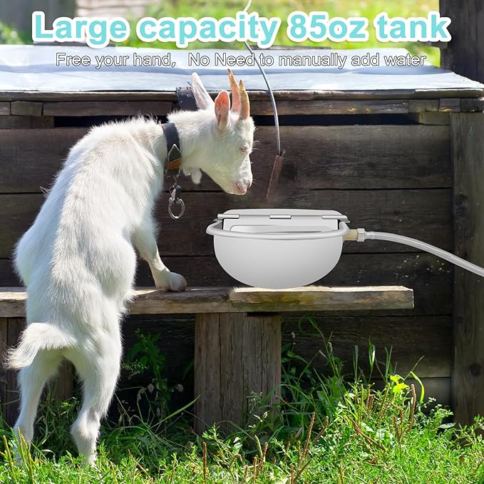 Automatic Animal Drinking Water Bowl,304 Stainless Steel Animal Waterer Kit with Float Valve,for Livestock,Horse,Dog,Goat,Pig,Chicken,2.5L 85 OZ Animals Drinking Water Trough