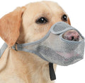 LUCKYPAW Dog Muzzle for Large Medium Small Dogs, Patented Mesh Muzzle to Prevent Biting Chewing Eating, Soft Mouth Guard with Front Opening Design for Drinking Panting(Grey, XXL)