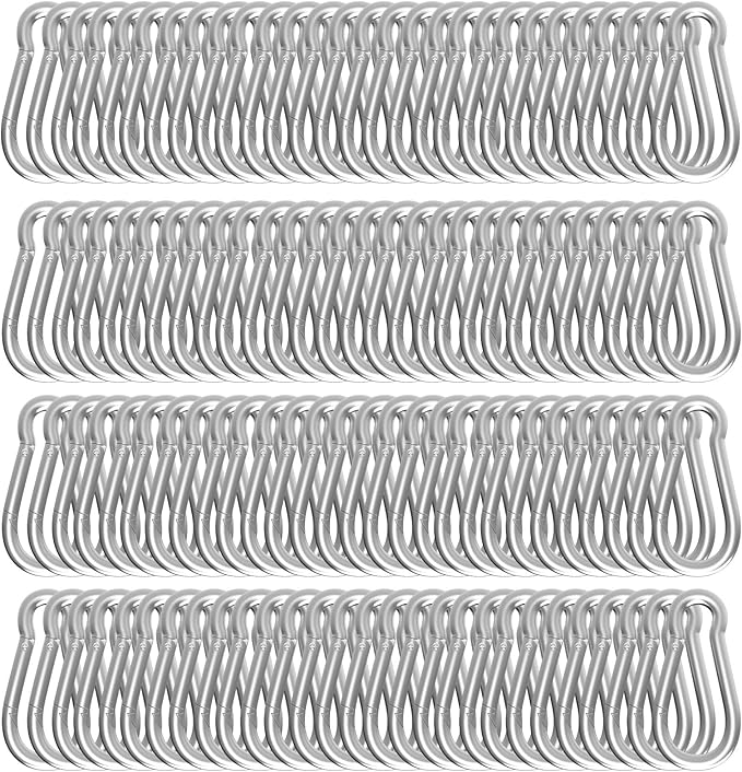 Carabiners Clip Spring Snap Hook,Heavy Duty Galvanized Steel Carabiner,Safety Quick Links Snap Hooks,Spring Clips for Swing Hammock Camping Keychain Outdoor