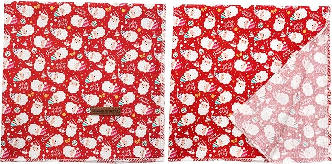 Elegant Little Tail Dog Bandana for Christmas - 1PC Adjustable Soft Washable Square Dog Scarf for Small to Large Dogs