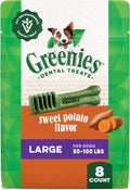 Greenies Large Dog Dental Treats, Sweet Potato Flavor, 12 oz. Pack (8 Treats)