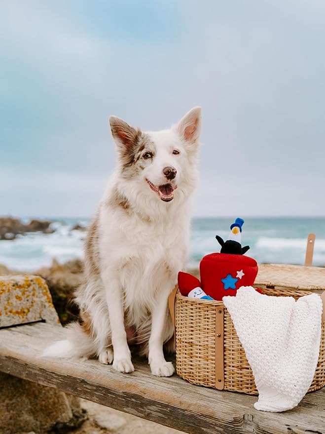 ZippyPaws Americana Top Hat Burrow - Patriotic Interactive Dog Toys for Boredom, Hide & Seek Dog Gifts & Puppy Toys, Colorful Squeaky Pearl Harbor Day Dog Toys for Small & Medium Dogs