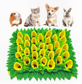 Snuffle Mat for Dogs, Cats, Rabbits, Guinea Pigs, Durable Washable Pet Feeding Mat, Flower & Grass Slow Feeder, Nose Work Training Pad, Anxiety Relief & Mental Stimulation(S, Yellow)