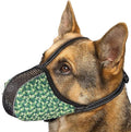 Dog Muzzle for Extra Large Breed Dogs to Prevent Biting Chewing Barking Soft Air Mesh Muzzles Reflective Ajustable Full Coverage Dog Mouth Guard Cover for Grooming Scavenging Green XL