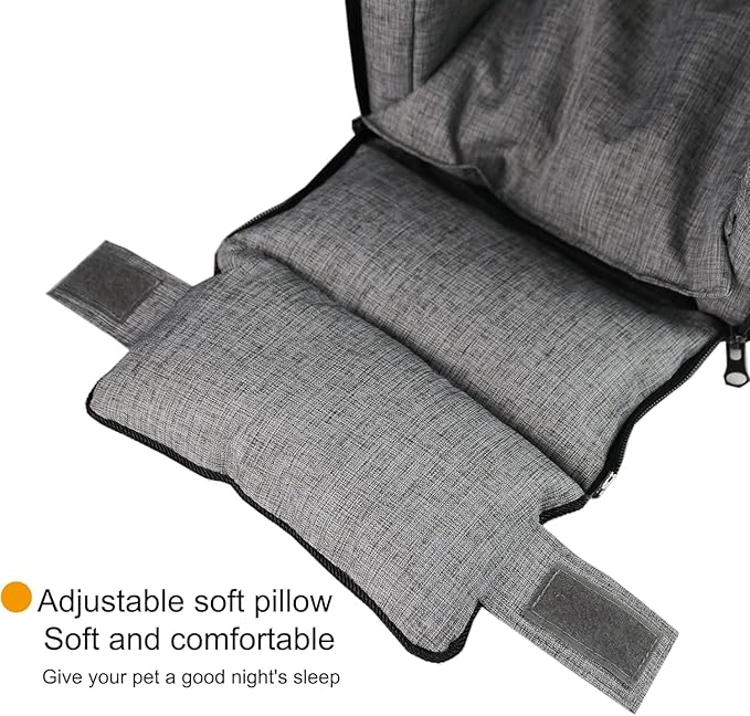 ele ELEOPTION Dog Car Seat Dog Armrest Seat Console Dog Car Seat Included Safety Tethers Pet Car Seat Travel Bag Suitable for Small Dogs Cats (Pets up 13 lbs)