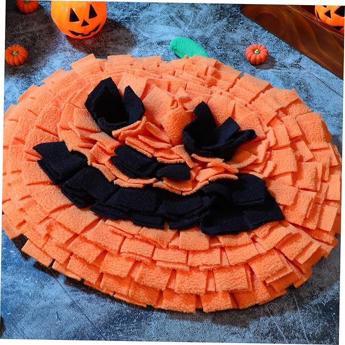 BESPORTBLE Orange Pumpkin Snuffle Mat for Dogs Large Dog Training Mat Pet Mental Stimulation Toy