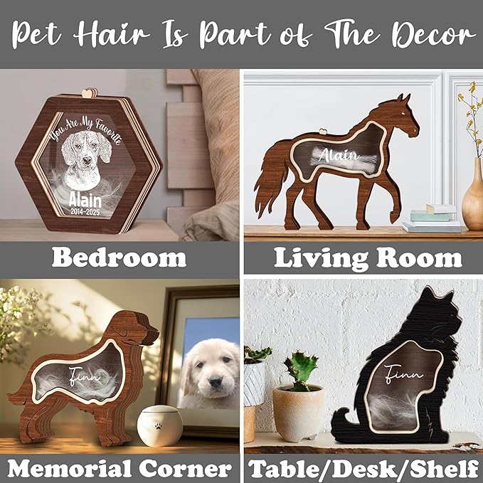 Personalized Golden Retriever Ashes Keepsake Box Wooden Pet Fur Gifts Unique Dog Shape Standable Table Decor Memorial Display Box for Small Urns Idea Gift Pet Lover Family Friend Storing Hair Teeth