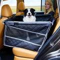 Dog Car Seat for Large Dogs, Back Seat Extender with Mesh Windows, Strong Support Dog Car Seat Cover for Cars, Trucks and SUVs (Black and Silver)
