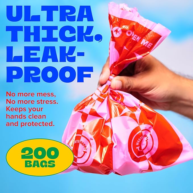 Poop Bags for Dogs 200 Count - 14" Extra Long Leak-Resistant Waste Bag Tissue Box - Unscented Extra Thick Poop Bag, Easy to Tear Dog Bags for Poop - Convenient Dispenser Box - Dog Supplies