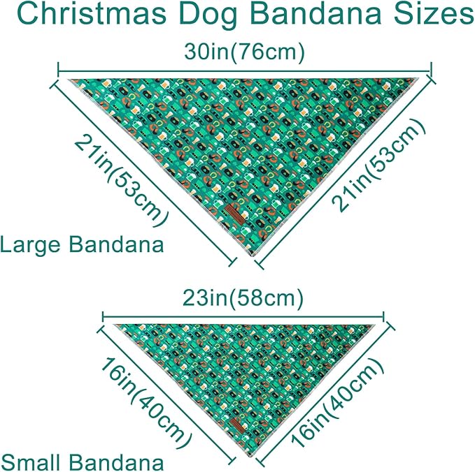 St. Patrick's Dog Bandana, Shamrock Triangle Bid Scarf for Small Medium Dog, Cotton Pet Kerchief for Girl Boy Dogs or Cats, Cute Spring Dog Bandana, Puppy Green Dog Bandana
