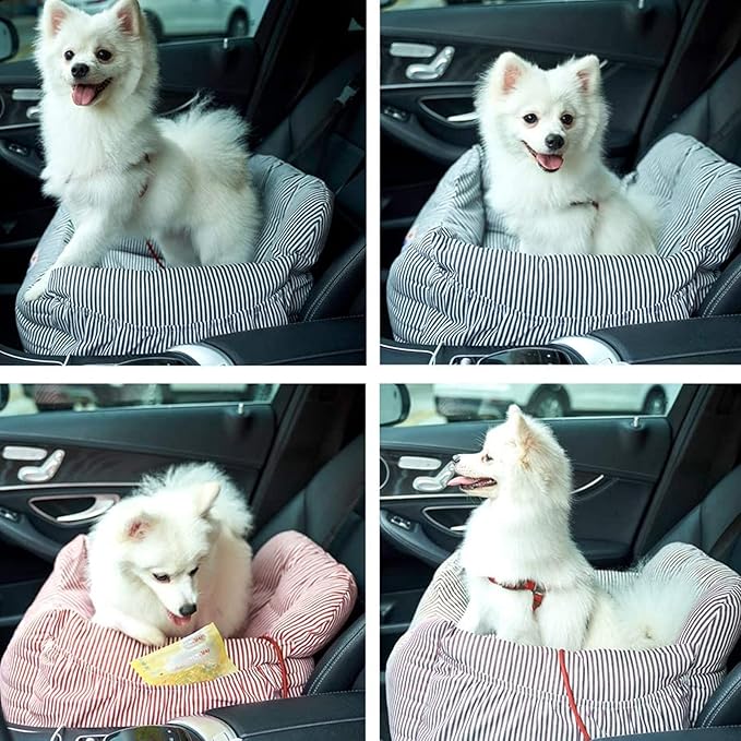 Car Seat for Dogs,Pet Booster Seat Pet Travel Car Carrier Bed, Safety Clip-On Leash & Removable Washable Cover for Cars/Suvs/Trucks for Small Dogs Cats and Any Pets Under 15 LB