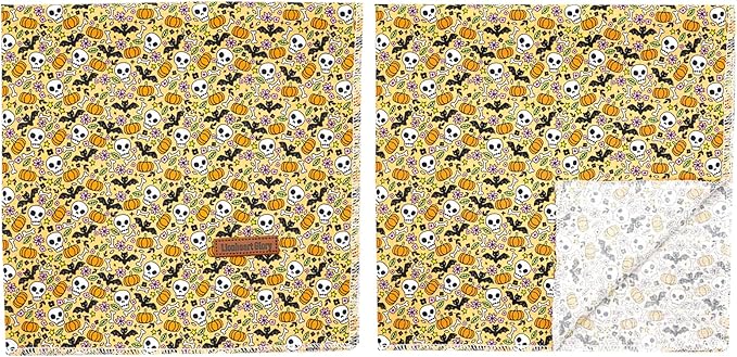 Lionheart glory Dog Bandana Halloween 1 Pack Washable Soft Dog Scarf, Fall Bib Scarf Boy Girl Square Adjustable Dogs Bandanas for Small to Large Pets