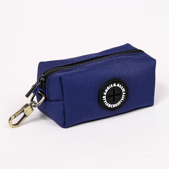 Organic Cotton Dog Poop Bag Holder for Leash Brass Hardware Waste Bag Dispenser Pet Waste Management Solution