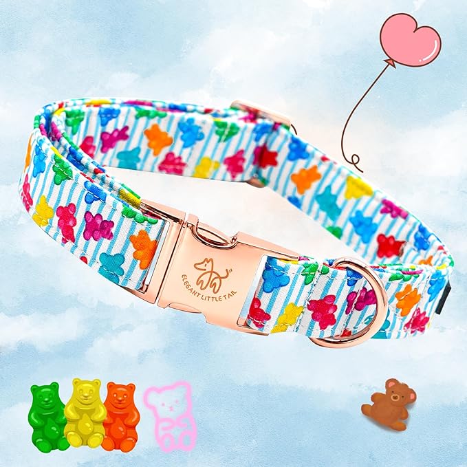 Elegant little tail Dog Collar, Dill Pickles Pattern Pet Collar Durable Cute Dog Collars Male or Female Pet Gift Adjustable Dog Collar for X-Small Dogs