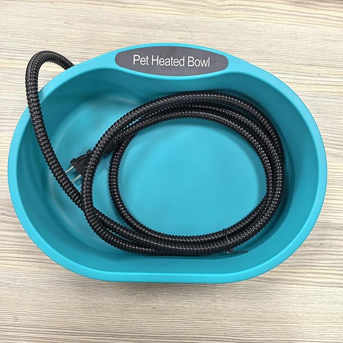 Heated Pet Feeder, Thermostatic, with Anti Cable, 3.7 L, Automatic, for Outdoor Use, Ideal for Climates
