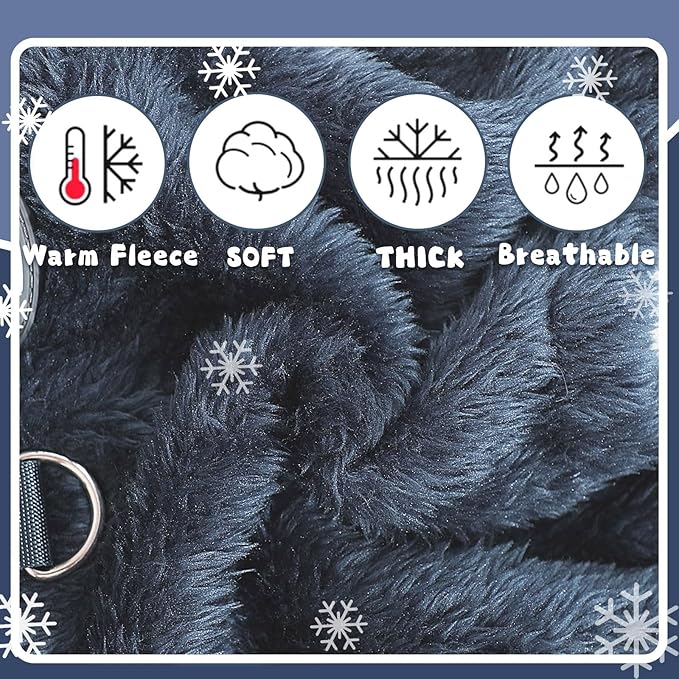 Fleece Dog Pajamas Winter Warm Dog Sweater for Small Dogs Thermal Soft Puppy Pjs Coat Stretchy Jumpsuit Doggie Pet Clothes Outfits Cat Apparel (Navy Blue, Small)