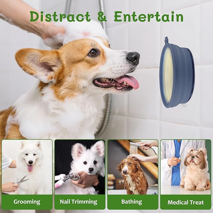 Collapsible Dog Bowl for Travel Outdoor Portable Silicone Pet Bowl with Carabiner Clip