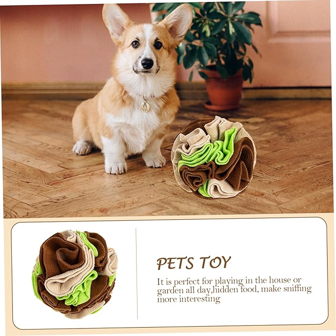 Dog Sniffing Training Toy Interactive Pet Feeding Slow Eating Ball for Dogs Snuffle Toy for Mental Stimulation Healthy Eating and Material Avocado