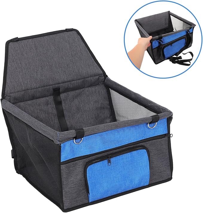 Kisangel Portable Pet Car Seat with Material and Non- Backing Suitable for Dogs and Cats Breathable Design with Easy Installation for Travel and Daily Use