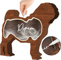 Pug Hair Keepsake Box Wooden Fur Holder for Pug Unique Dog Shape Standable Tabletop Decoration Pet Dog Memorial Idea Gift for Pet Lover Family Friends Storing Hair Teeth Ashes PSD6-21L
