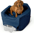 Snoozer Dog Car Seat with Storage Tray: Lookout II Dog Booster Car Seat for Pets up to 18lbs, Helps Alleviate Travel Sickness & Fear for Dogs, Removable Washable Cover – Sapphire, Size Small