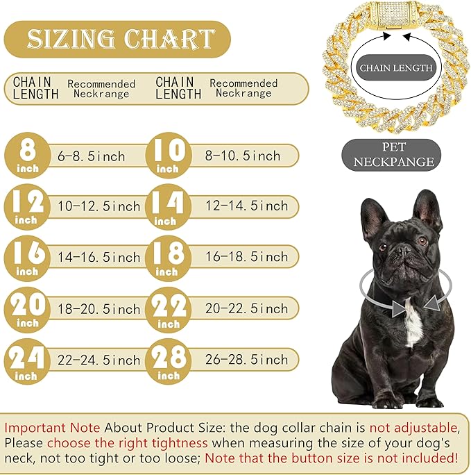 Blue Dog Chain Collar Metal Diamond Dog Necklace Metal Training Chain with Secure Buckle Pet Collars for Large Medium Dogs(Blue 26inch)