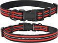 Mile High Life Reflective Dog Collar | Nylon Pet Collars wiith Buckle | Light Weight Puppy Collars | Red Dog Collars for Medium Dogs (Red, M)