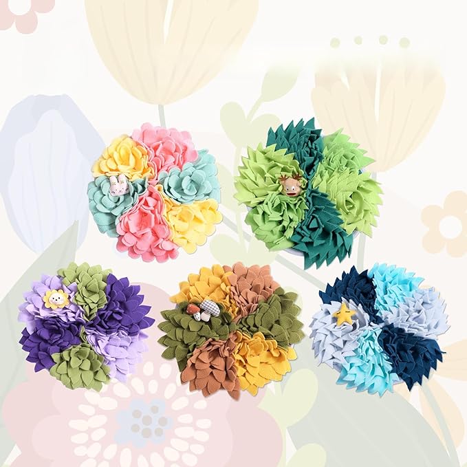Colorful Pet Snuffle Mat for Dogs Rabbits Hamsters, Slow Feeding Nose Work Mat, Pet Enrichment Sniffing Pad for Boredom and Digestion (V4)