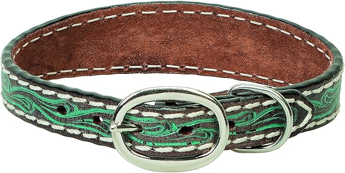 Weaver Leather Pet Carved Flower Dog Collar