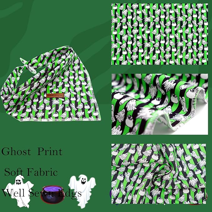 Elegant Little Tail Dog Bandana - Fall Halloween Adjustable Scarf Handkerchief Bib for Boy Girl Square Kerchief - Small Large Dogs