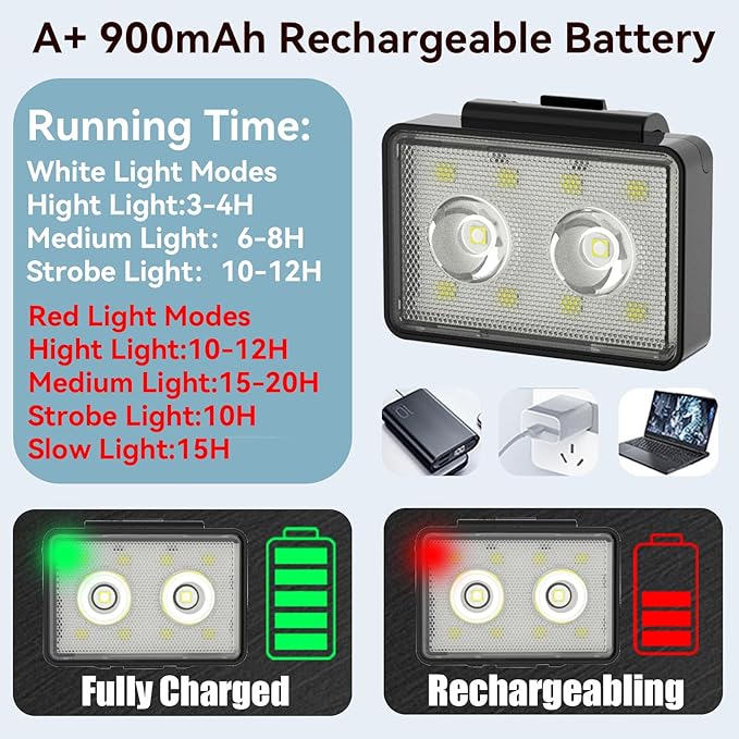 Rechargeable Dog Collar Lights, SUPPENGUIN 3+4 Modes Dog Lights Clip on for Night Walking, Night time, Portable, IP44 Waterproof (Black, 2 Pack)