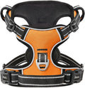 HEELE Dog Harness, No Pull Adjustable Padded Reflective Harness for Small Medium Large Dogs with Handle for Walking Training, Orange, L