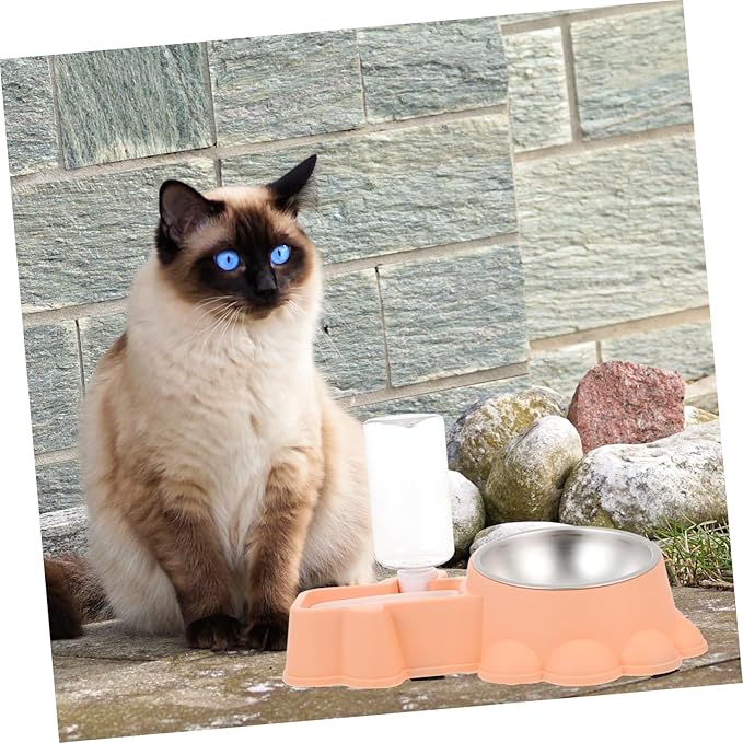 Happyyami Automatic Pet Feeding Bowl Water Dispenser and Cats Stylish Functional Pet Food and Water Container