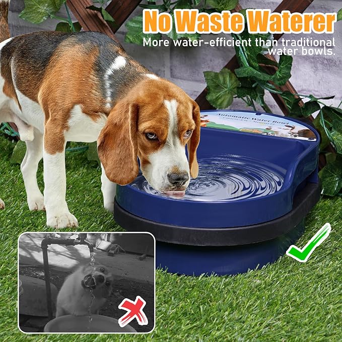 Automatic Dog Water Bowl Wall-Mounted Water Dispenser for Dogs 2L Space Saving Outdoor Water Bowl Dispenser Dog Waterer with Float Valve for Chickens Dogs