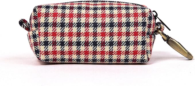 Organic Cotton Dog Poop Bag Holder for Leash Brass Hardware Waste Bag Dispenser Pet Waste Management Solution