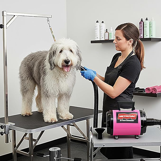 METROVAC AFTD-3 Air Force Commander 2-Speed Pet Grooming Dryer Purple | High Velocity Dog Hair Blower 4.0 HP USA