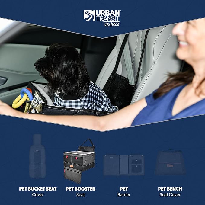 Pet Booster Seat - Premium Quality Safety Car Seat for Dogs Under 24 lbs - Easy and Comfortable Solution for Safely Transporting Your Pet in The Car - Fits Most Standard Vehicles