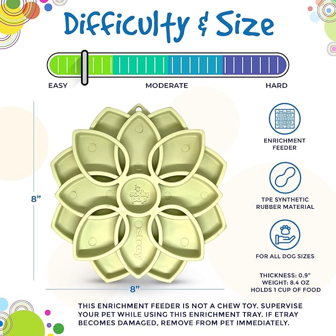 SodaPup Mandala Softie eTray –Durable Enrichment Feeder Made in USA, Non-Toxic, Pet-Safe, Food Safe Rubber for Mental Stimulation, Avoiding Overfeeding, Fresh Breath, Digestive Health, Calming, & More